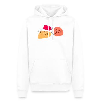 Crabe en art linéaire avec fond coloré - Sweat à capuche Premium bio Homme - blanc - Devant - Nico (187cm)