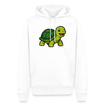 Aventure de la Tortue Pixel - Sweat à capuche Premium bio Homme - blanc - Devant - Nico (187cm)