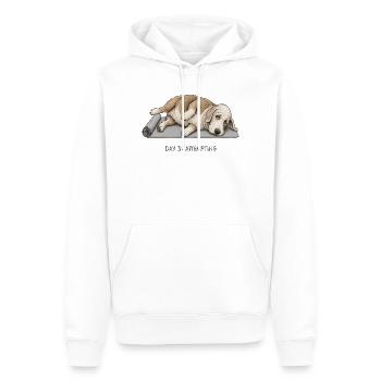 Couche de Bedlington Terrier Yoga Jour 3 - Sweat à capuche Premium bio Homme - blanc - Devant - Nico (187cm)