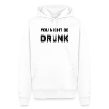 Vous pourriez être ivre Typographie d’illusion d’optique amusante - Sweat à capuche Premium bio Homme - blanc - Devant - Nico (187cm)