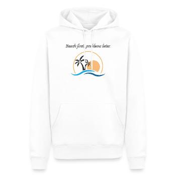 La plage d’abord, les problèmes après. - Sweat à capuche Premium bio Homme - blanc - Devant - Nico (187cm)