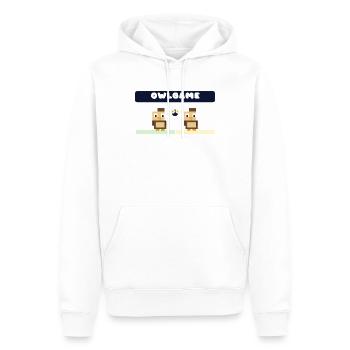 Jeu de la chouette Duo Pixel - Sweat à capuche Premium bio Homme - blanc - Devant - Nico (187cm)