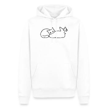 Amoureux des Chats Humour Chat Mignon Original - Sweat à capuche Premium bio Homme - blanc - Devant - Nico (187cm)