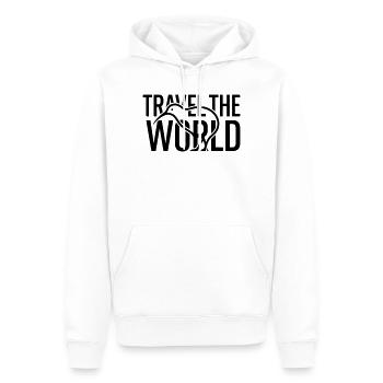 Silhouette des oiseaux kiwi : Voyager dans le monde – Minimaliste - Sweat à capuche Premium bio Homme - blanc - Devant - Nico (187cm)