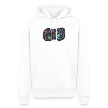 Sentier du Dragon de la Forêt Nocturne - Sweat à capuche Premium bio Homme - blanc - Devant - Nico (187cm)