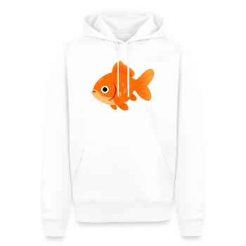 Illustration du poisson rouge orange ensoleillé - Sweat à capuche Premium bio Homme - blanc - Devant - Nico (187cm)