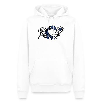 Logo du Crâne de sanglier sauvage - Sweat à capuche Premium bio Homme - blanc - Devant - Nico (187cm)