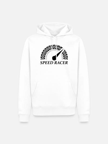 Tacho Speed Racer - Männer Premium Bio Hoodie - Weiß