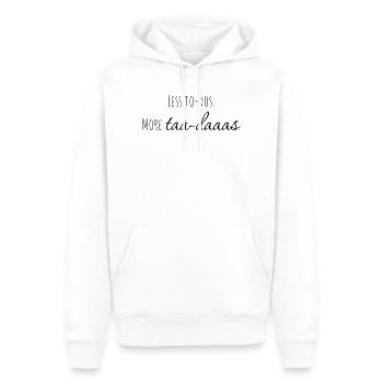 Moins de tâches. Encore des taa-daaas. - Sweat à capuche Premium bio Homme - blanc - Devant - Nico (187cm)