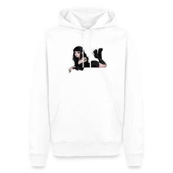 Élégante Sombre Pin-up Gothique - Sweat à capuche Premium bio Homme - blanc - Devant - Nico (187cm)