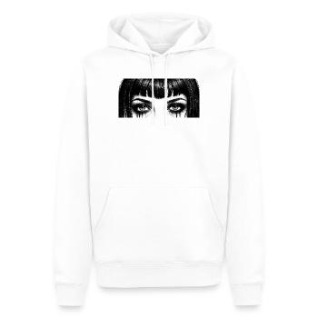 Conception en forme de goutte aux yeux noirs et blancs - Sweat à capuche Premium bio Homme - blanc - Devant - Nico (187cm)