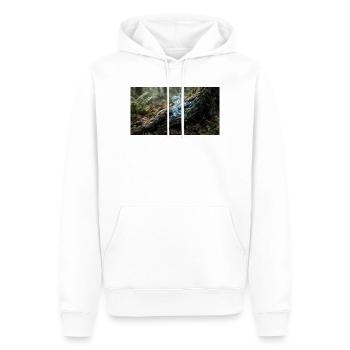 Forest Magic: Glowing Energy Fibers in Tree Roots - Männer Premium Bio Hoodie - Weiß - Vorne - Nico (187cm)