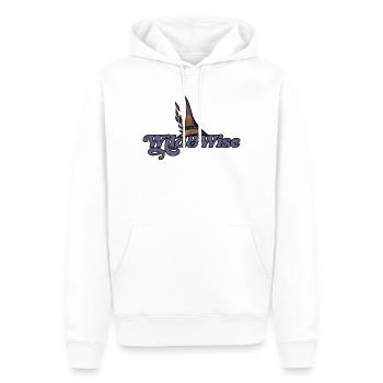 Logo du Chapeau de Sorcière Sauvage et Sage - Sweat à capuche Premium bio Homme - blanc - Devant - Nico (187cm)