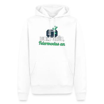 Release‑Shirt für Devs – Build grün, Feier an - Männer Premium Bio Hoodie - Weiß - Vorne - Nico (187cm)