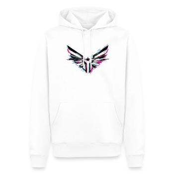 Glitch Angel Dark Y2K Streetwear - Sweat à capuche Premium bio Homme - blanc - Devant - Nico (187cm)