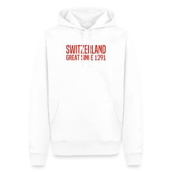 Suisse - Grande depuis 1291 - Schweiz - Schwiiz - Sweat à capuche Premium bio Homme - blanc - Devant - Nico (187cm)