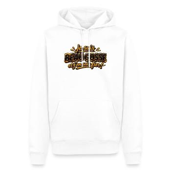Je suis beau gosse - Sweat à capuche Premium bio Homme - blanc - Devant - Nico (187cm)