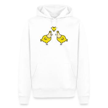 Zwillingshühner Herzpaar - Männer Premium Bio Hoodie - Weiß - Vorne - Nico (187cm)