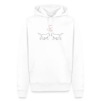 Chats amoureux - Sweat à capuche Premium bio Homme - blanc - Devant - Nico (187cm)