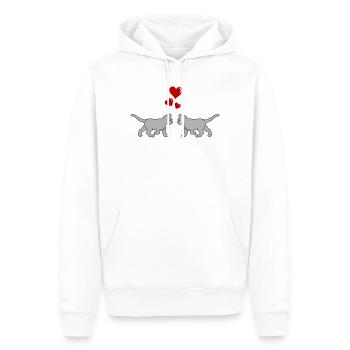 katze_verliebt_02 - Sweat à capuche Premium bio Homme - blanc - Devant - Nico (187cm)