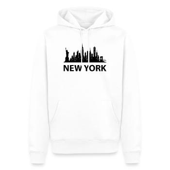 Horizon de New York - Sweat à capuche Premium bio Homme - blanc - Devant - Nico (187cm)