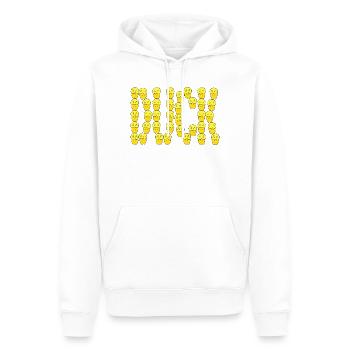 Typographie du canard mignon - Sweat à capuche Premium bio Homme - blanc - Devant - Nico (187cm)