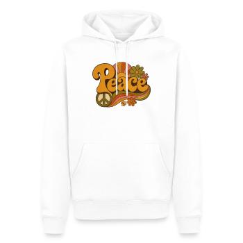 paix - Sweat à capuche Premium bio Homme - blanc - Devant - Nico (187cm)