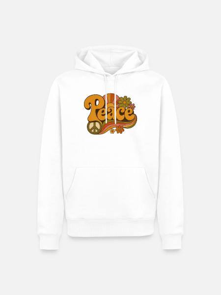 Friede - Männer Premium Bio Hoodie - Weiß