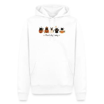 Chats Halloween - Sweat à capuche Premium bio Homme - blanc - Devant - Nico (187cm)