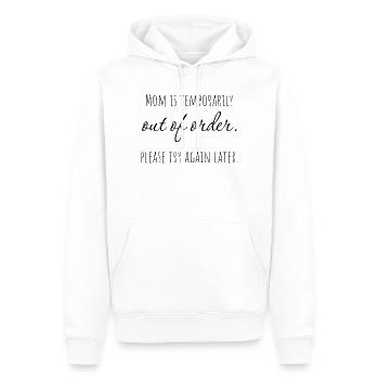 Mom ist temorarily out of order. Please try again  - Männer Premium Bio Hoodie - Weiß - Vorne - Nico (187cm)