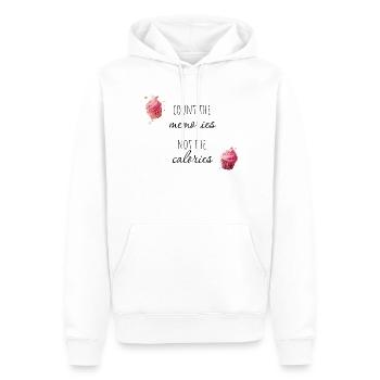 Compte les souvenirs, pas les calories. - Sweat à capuche Premium bio Homme - blanc - Devant - Nico (187cm)