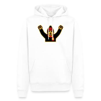 Jubelnder Fussball Fan Icon - Männer Premium Bio Hoodie - Weiß - Vorne - Nico (187cm)