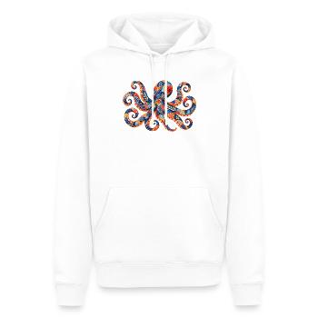 Patchwork-Oktopus Farbenzauber - Männer Premium Bio Hoodie - Weiß - Vorne - Nico (187cm)