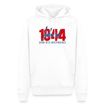 Iceland 1944 – Born Into Independence | Republic  - Männer Premium Bio Hoodie - Weiß - Vorne - Nico (187cm)