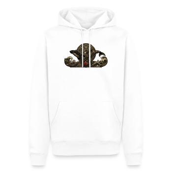 Steampunk-Wal mit Edelsteinen - Männer Premium Bio Hoodie - Weiß - Vorne - Nico (187cm)