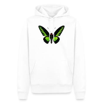 Trogonoptera Birdwing de Rajah Brooke - Sweat à capuche Premium bio Homme - blanc - Devant - Nico (187cm)