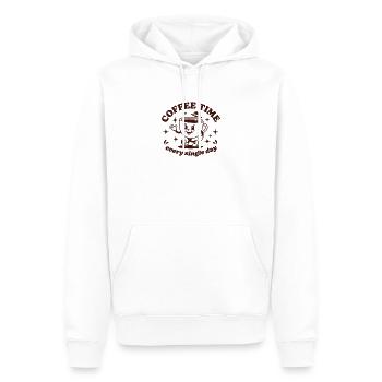 Coffee Time Every Single Day – Retro - Männer Premium Bio Hoodie - Weiß - Vorne - Nico (187cm)
