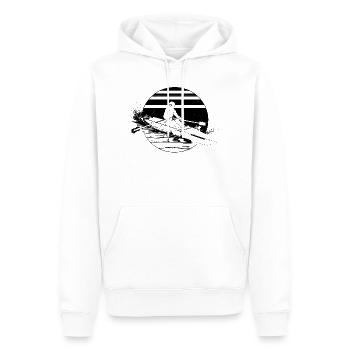 Dessin du rameur - Sweat à capuche Premium bio Homme - blanc - Devant - Nico (187cm)