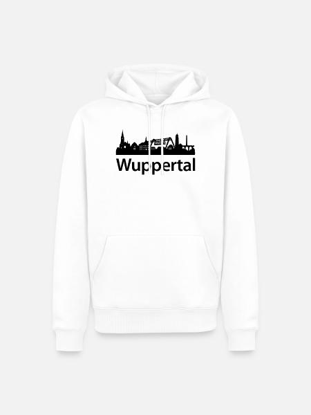 Wuppertal Skyline - Männer Premium Bio Hoodie - Weiß