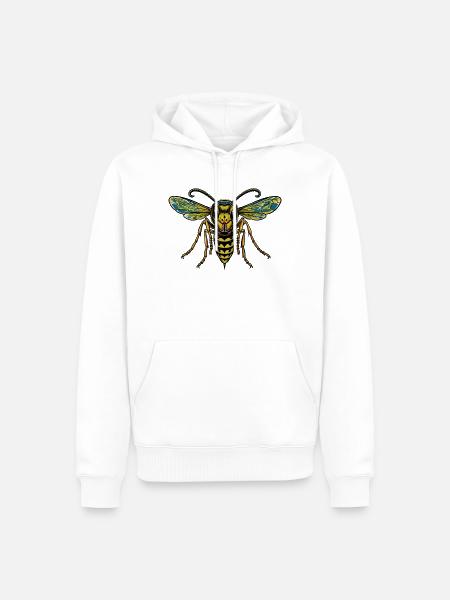 Wespe im Farbenklang - Männer Premium Bio Hoodie - Weiß