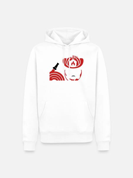 Feuerwehrhelm Schlauch Icon - Männer Premium Bio Hoodie - Weiß