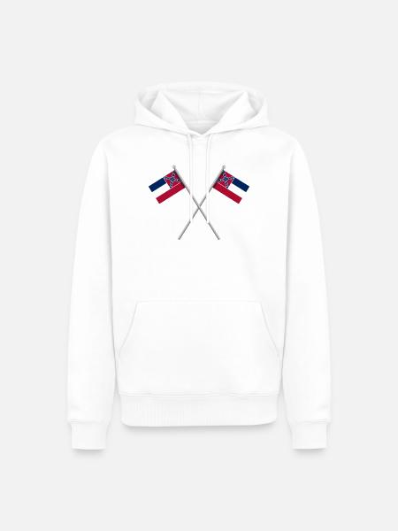 Mississippi-Flagge - Männer Premium Bio Hoodie - Weiß