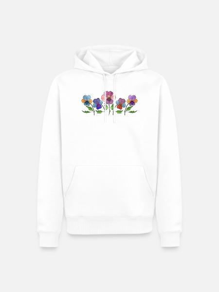 Blumen - Männer Premium Bio Hoodie - Weiß