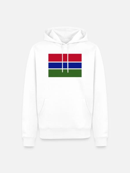 Gambische Flagge - Männer Premium Bio Hoodie - Weiß