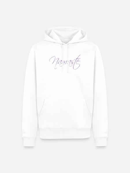 Namaste Schrift - Männer Premium Bio Hoodie - Weiß