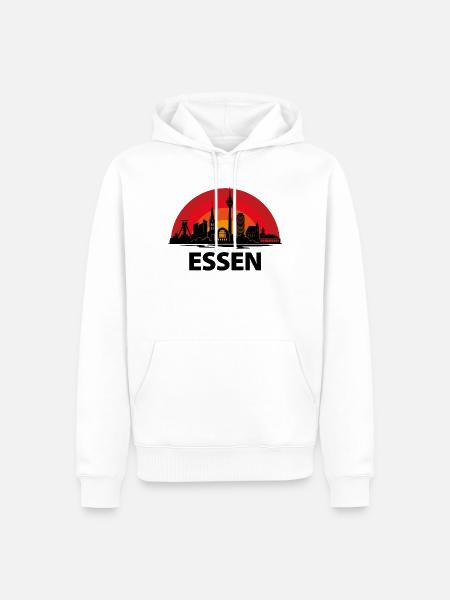 Essen Skyline Kreise - Männer Premium Bio Hoodie - Weiß