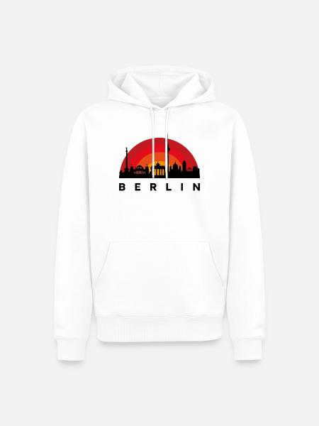 Berlin Skyline Kreise - Männer Premium Bio Hoodie - Weiß