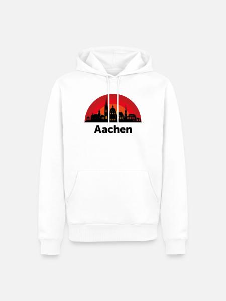 Aachen Skyline Kreise - Männer Premium Bio Hoodie - Weiß