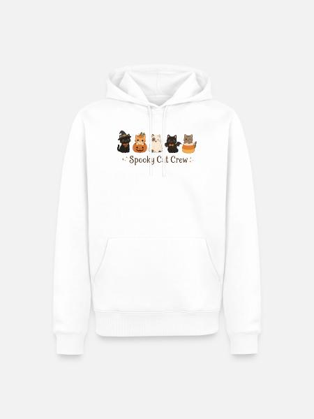 Süße Halloween Katzen - Männer Premium Bio Hoodie - Weiß
