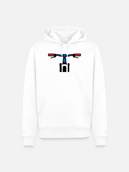 Mountainbike Lenker Grafik - Männer Premium Bio Hoodie - Weiß
